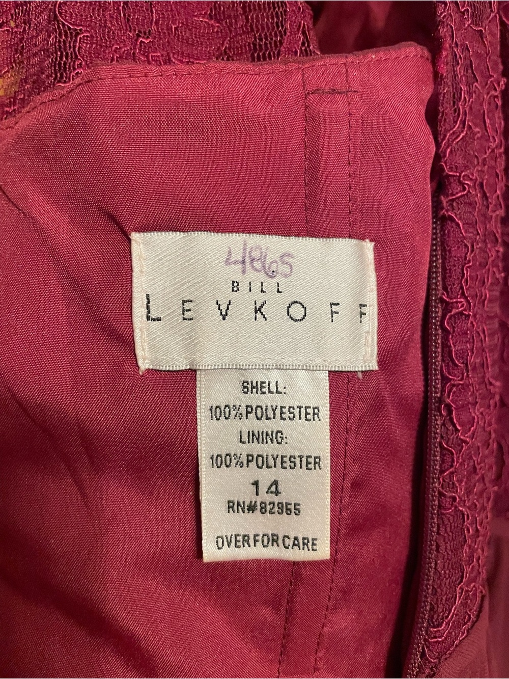 Bill Levkoff Fuchsia Lace Prom Dress